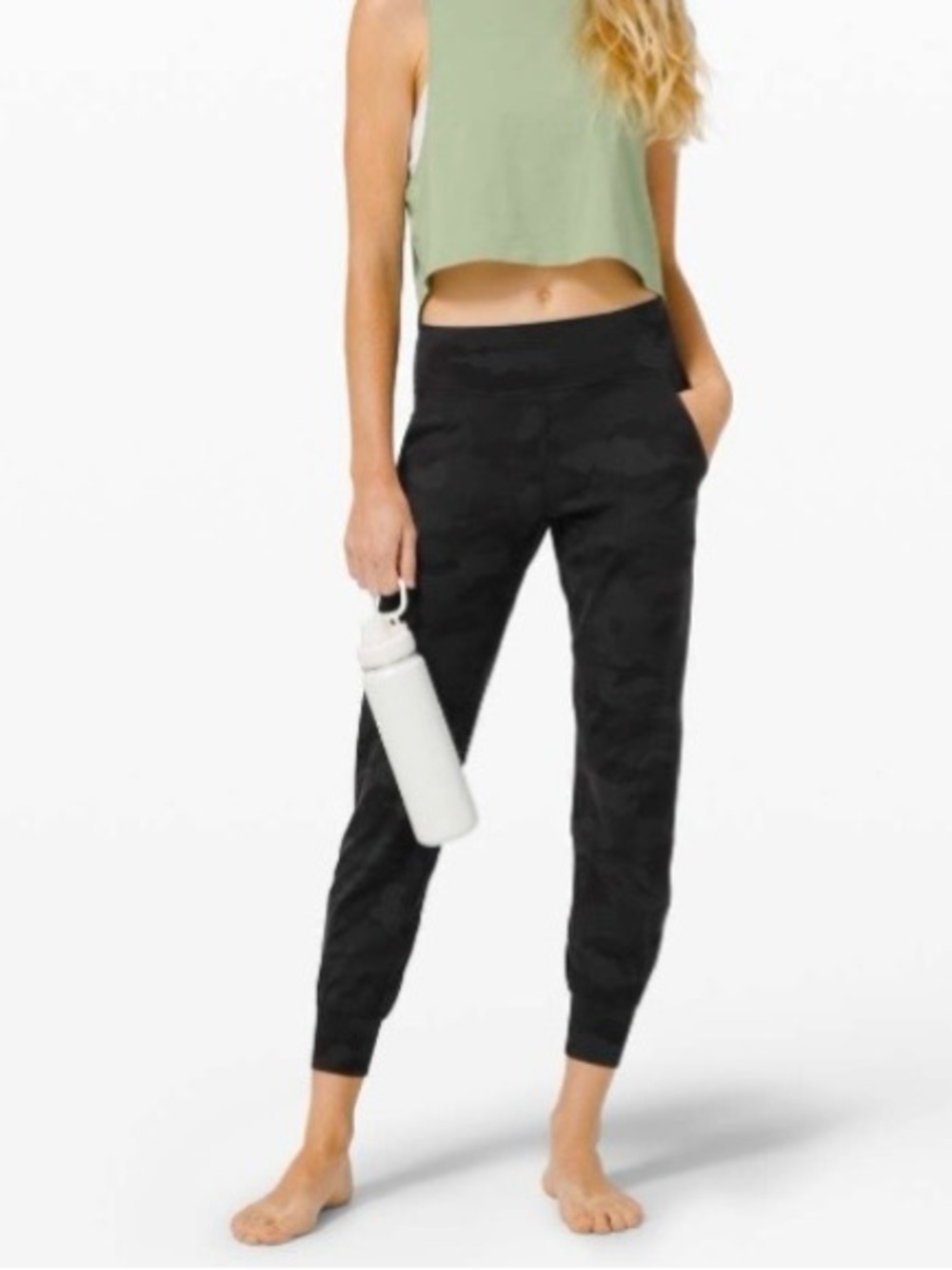 Lululemon High Rise Align Joggers Camo Black & Gray Size 6 LIKE NEW